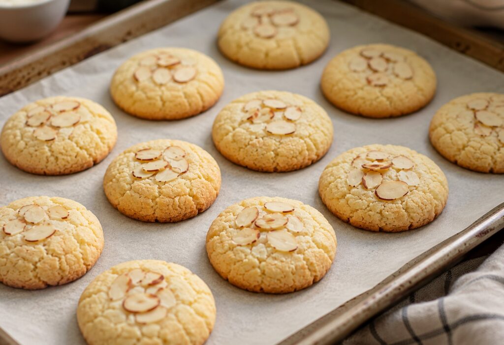 fresh baked marzipan cookies