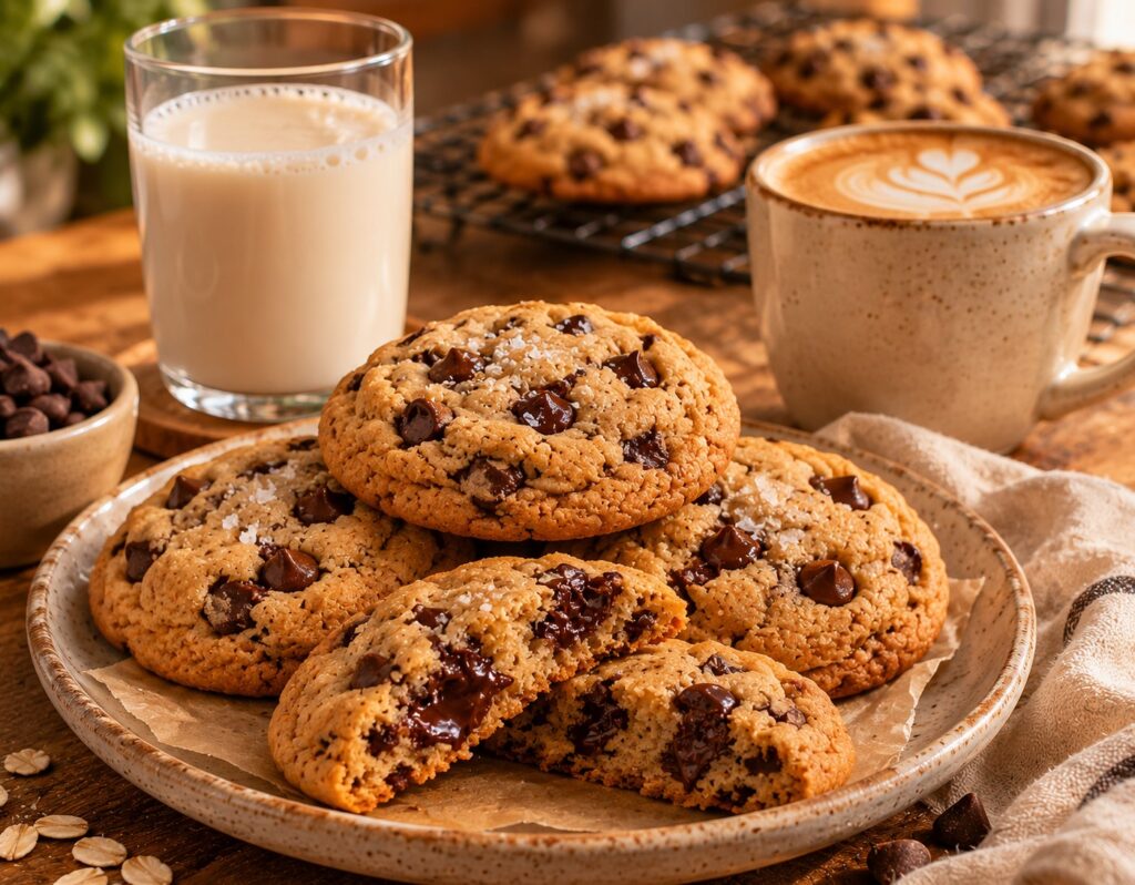 serving soft no milk cookies with oat milk