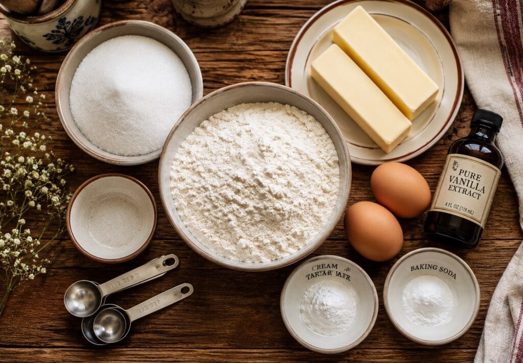 Ingredients used in Amish sugar cookie recipe