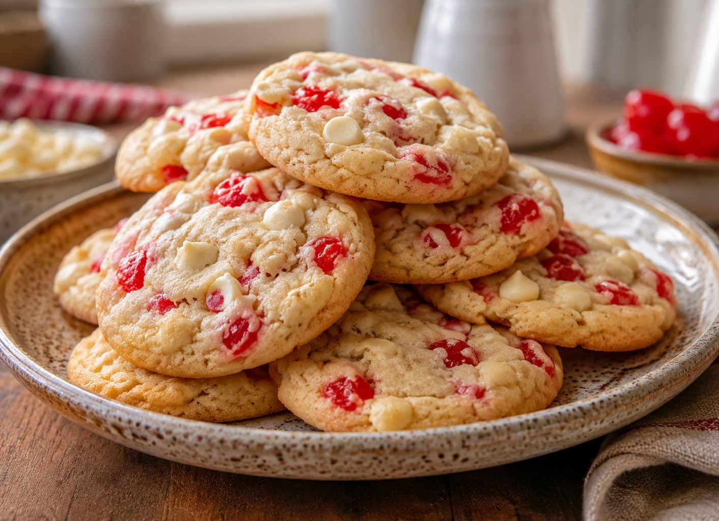 soft cherry chip cookie recipe with buttery texture