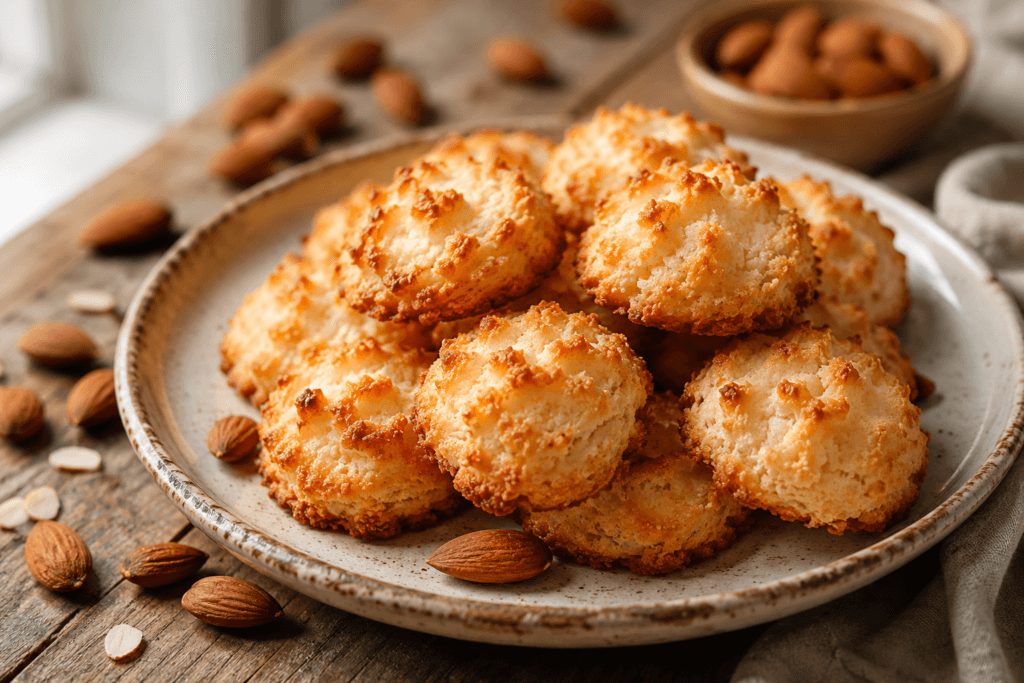 Almond macaroon cookie recipe with golden chewy homemade almond macaroons