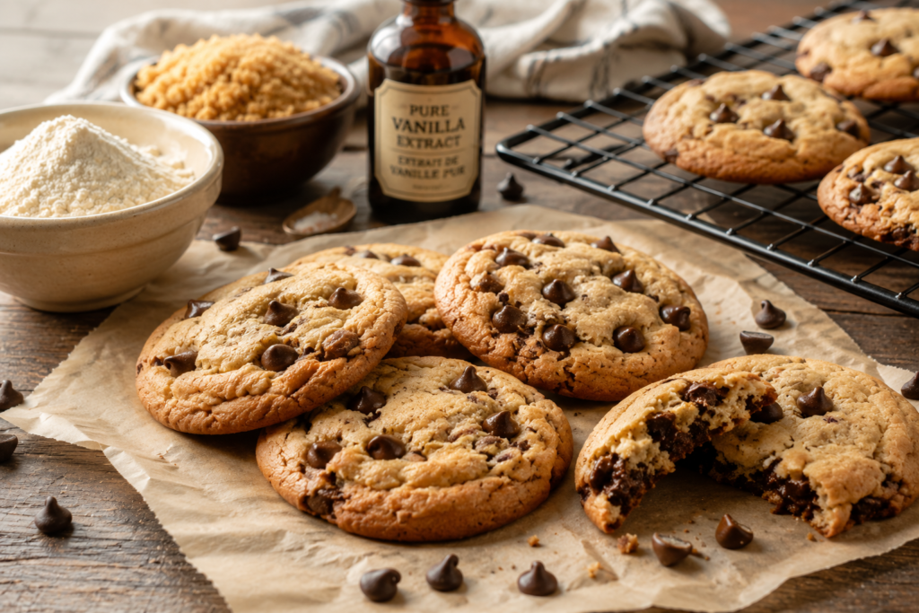 Chocolate chip cookies made without milk.