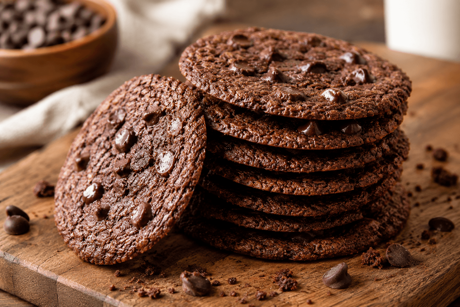 Crispy chocolate cookie recipe with crunchy edges and rich chocolate flavor