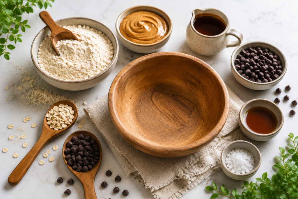 Ingredients used to make dairy free cookie dough.