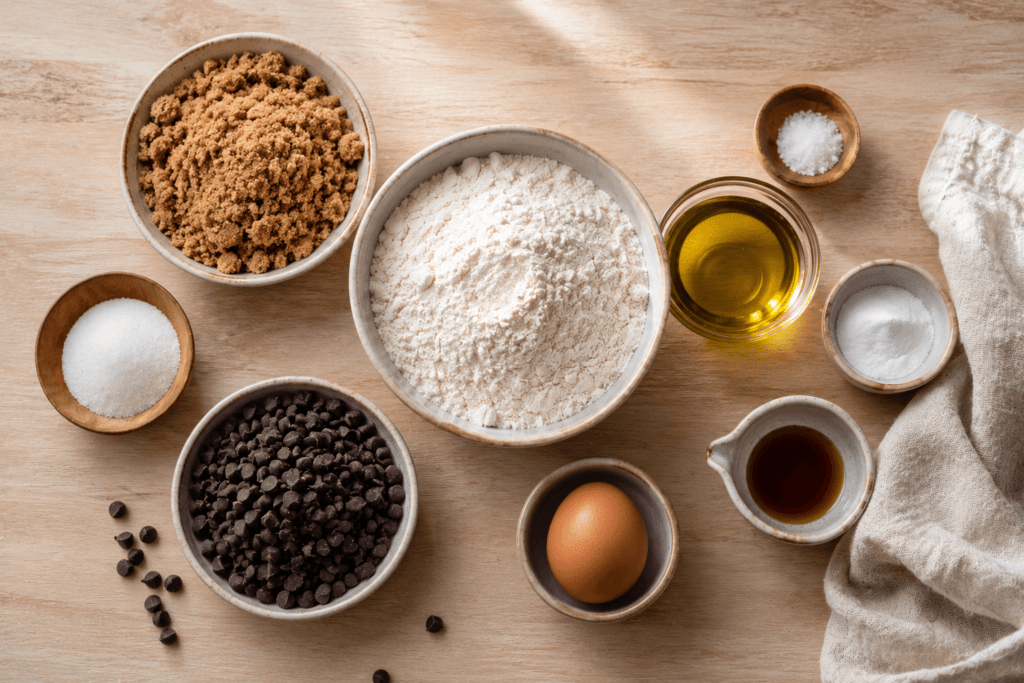 Ingredients for easy dairy free cookies