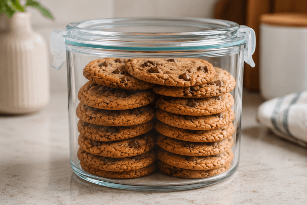Cookies stored in an airtight glass container