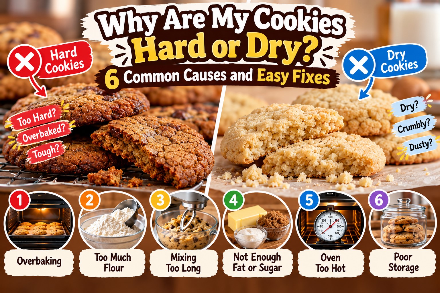 Why are my cookies hard or dry 6 common causes and easy fixes